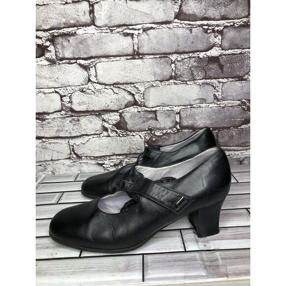 BeautiFeel Black Leather MaryJane Comfort Casual Pump Heels Women’s 39EU/8.5M US - Picture 7 of 16